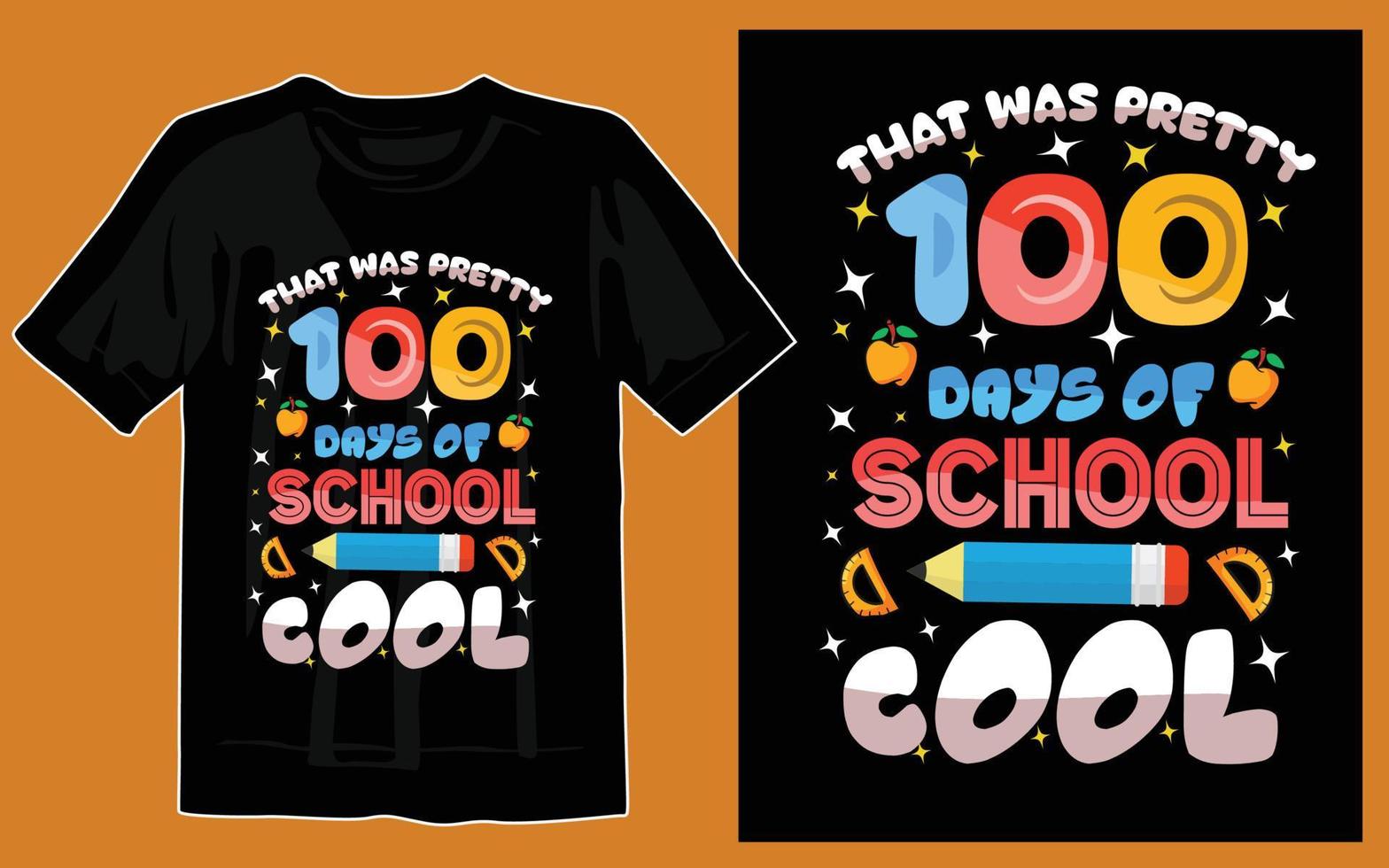 100 days of school t-shirt design print vector