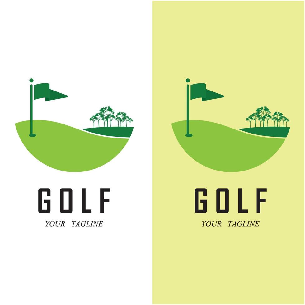 logotipo de golf y vector con plantilla de eslogan