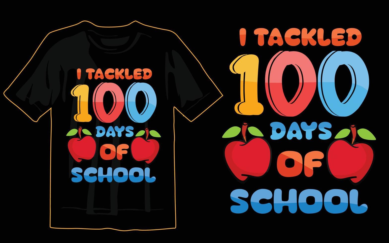 100 days of school t-shirt design print vector