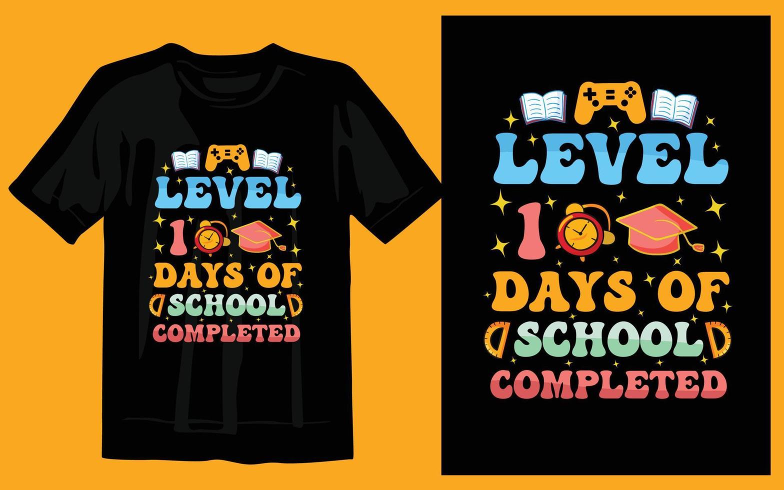 100 days of school t-shirt design print vector