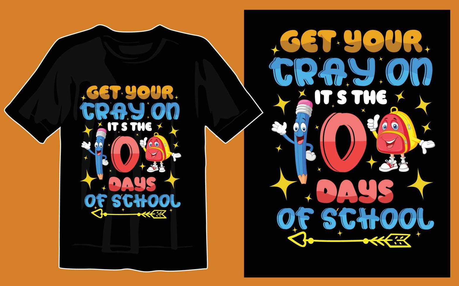 100 days of school t-shirt design print vector