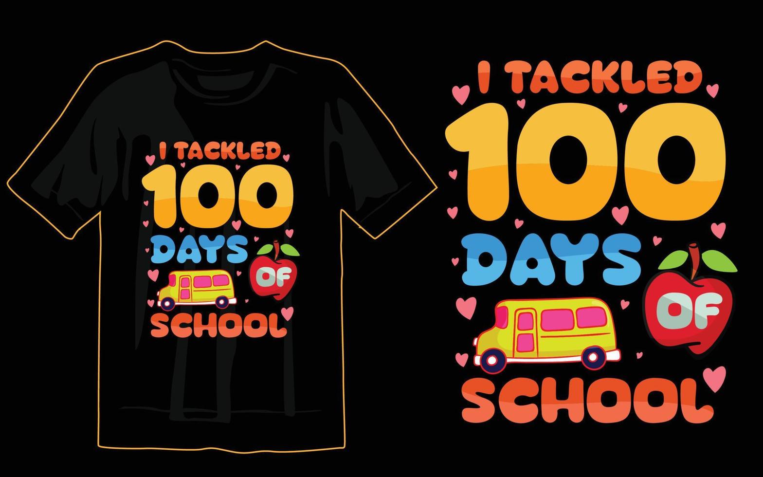 100 days of school t-shirt design print vector