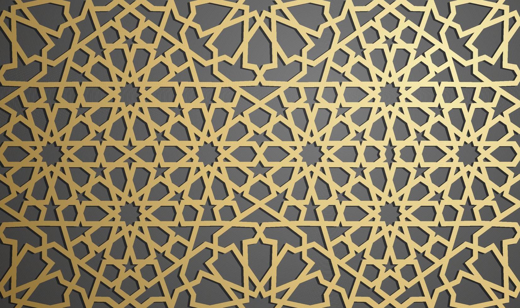 Islamic ornament vector , persian motiff . 3d ramadan islamic round pattern elements . Geometric circular ornamental arabic symbol vector . Gold background