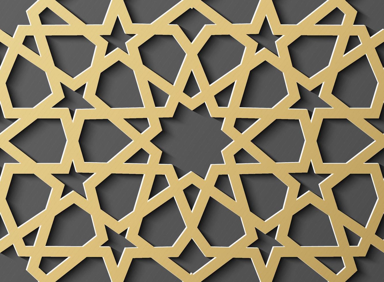 Seamless islamic pattern 3d . Traditional Arabic design element. vector