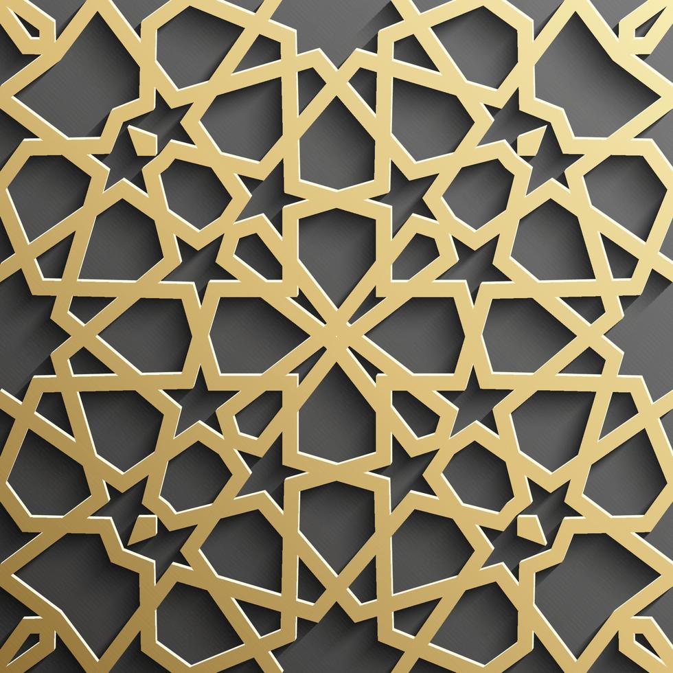 Seamless islamic pattern 3d . Traditional Arabic design element. vector