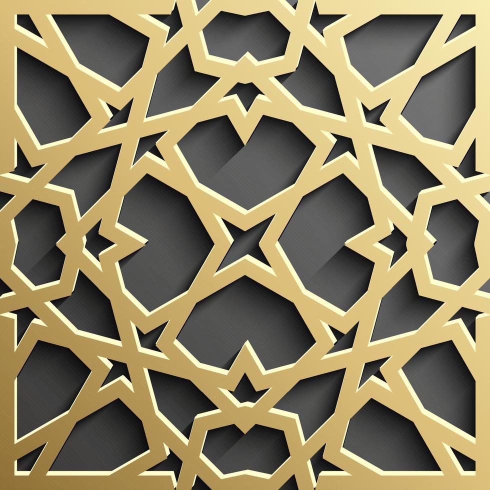 Seamless islamic pattern 3d . Traditional Arabic design element. vector