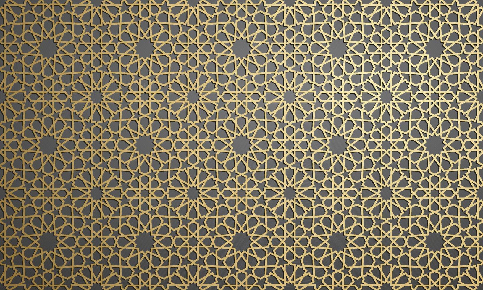 Islamic ornament vector , persian motiff . 3d ramadan islamic round pattern elements . Geometric circular ornamental arabic symbol vector . Gold background