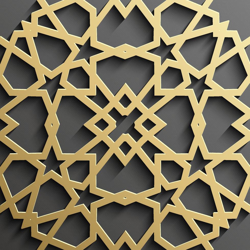 Seamless islamic pattern 3d . Traditional Arabic design element. vector