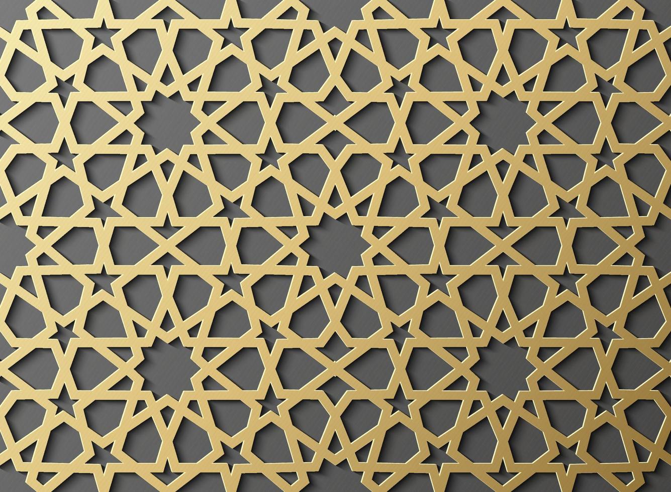 Seamless islamic pattern 3d . Traditional Arabic design element. vector
