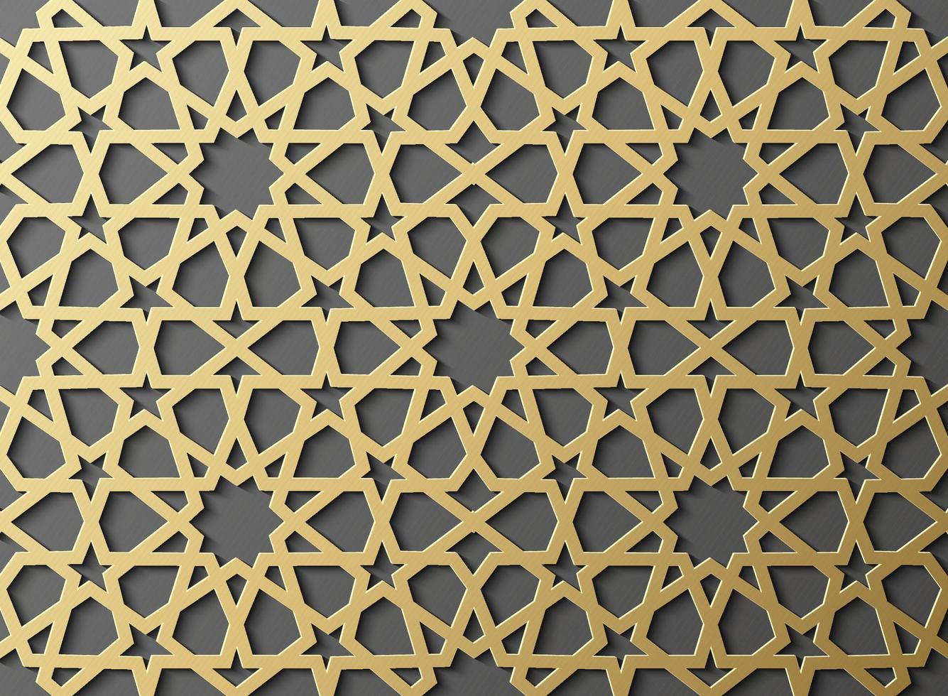 Seamless islamic pattern 3d . Traditional Arabic design element. vector