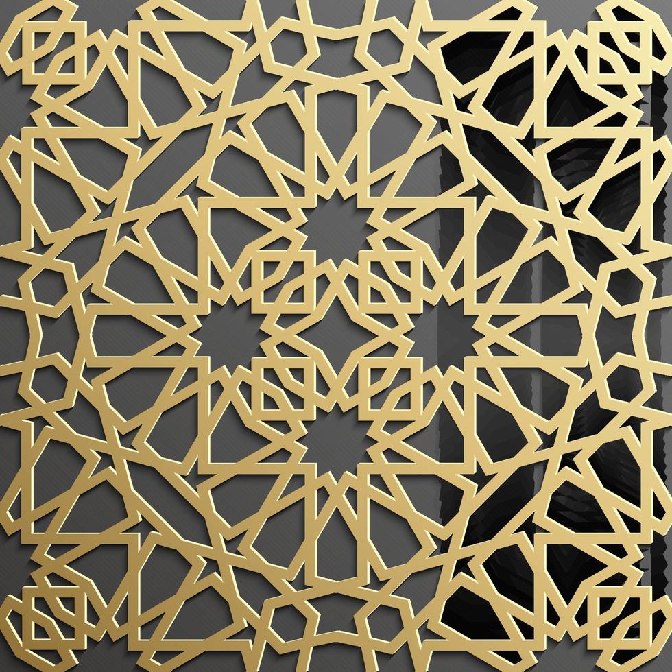 Seamless islamic pattern 3d . Traditional Arabic design element. vector