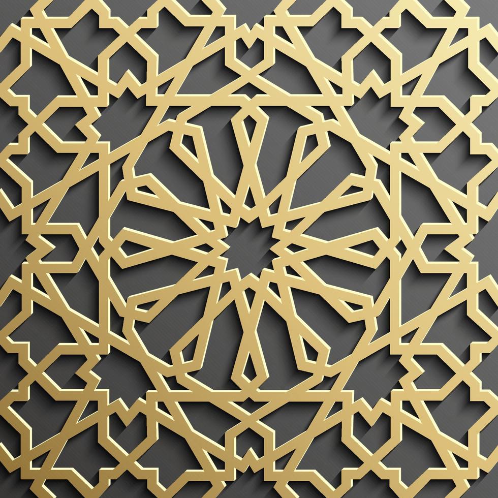 Seamless islamic pattern 3d . Traditional Arabic design element. vector