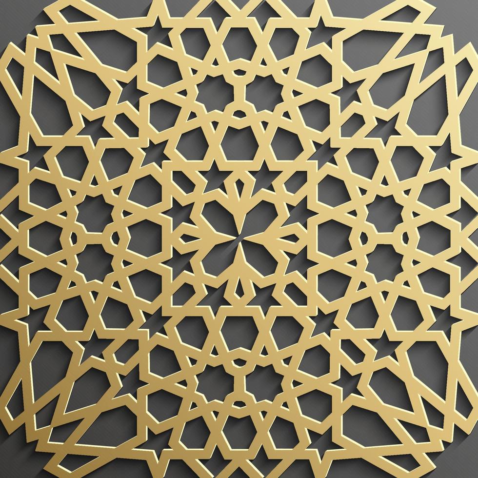 Seamless islamic pattern 3d . Traditional Arabic design element. vector