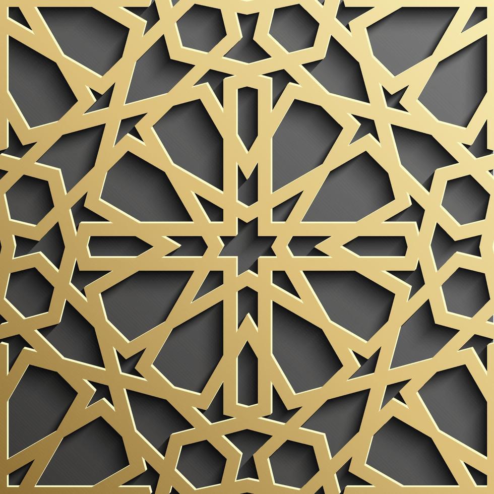 Seamless islamic pattern 3d . Traditional Arabic design element. vector