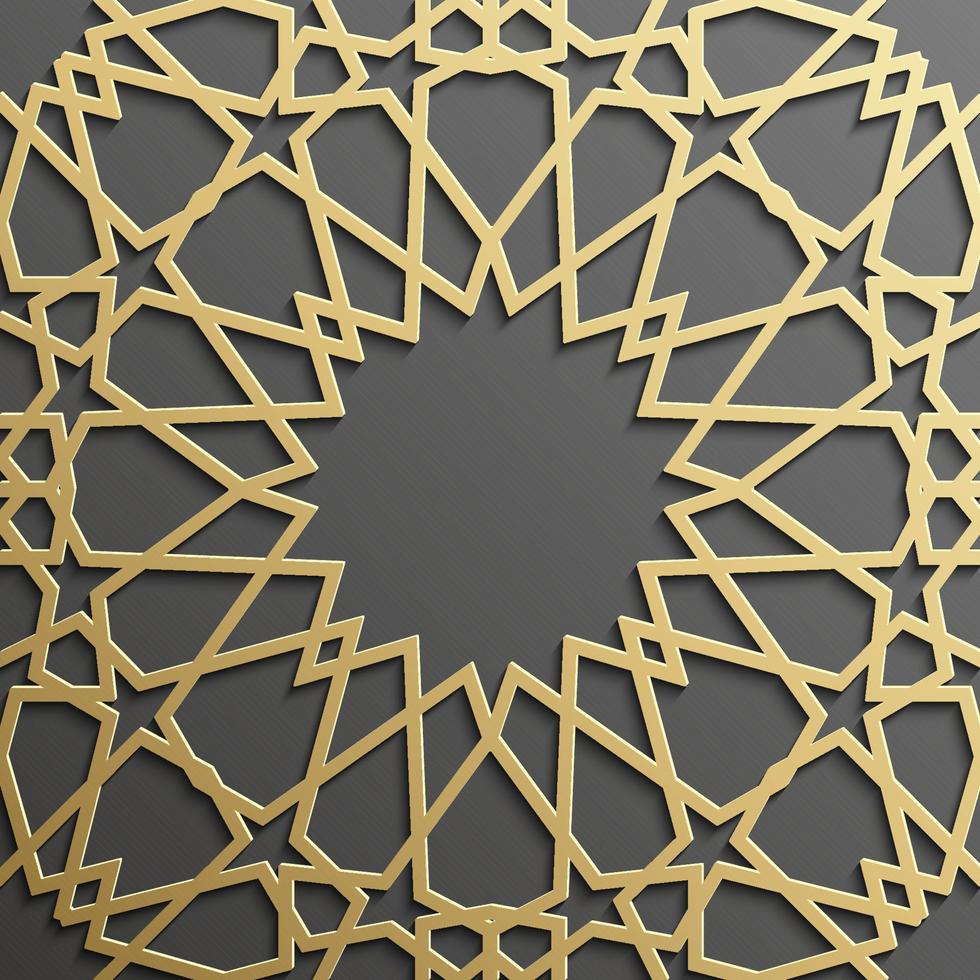 Seamless islamic pattern 3d . Traditional Arabic design element. vector