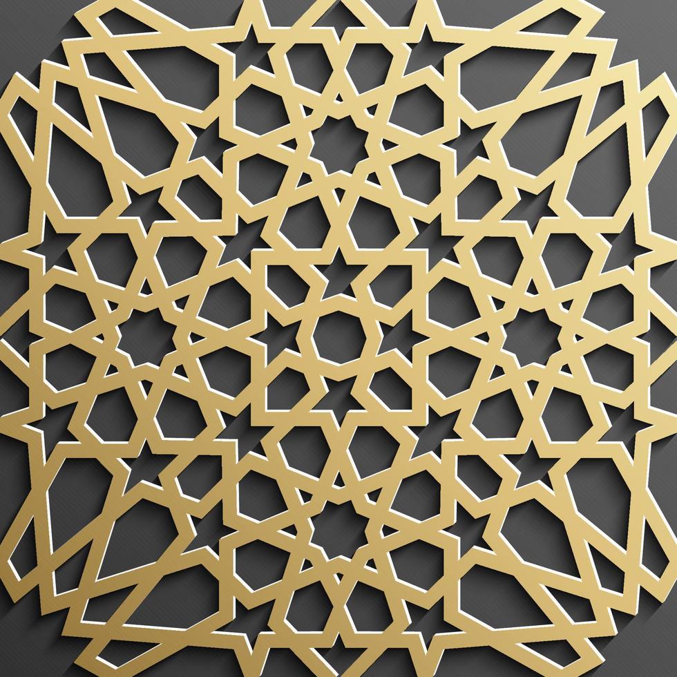 Seamless islamic pattern 3d . Traditional Arabic design element. vector