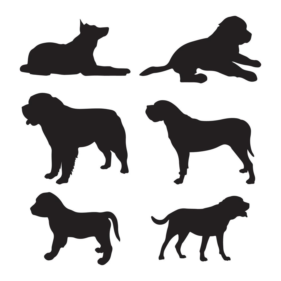 Dogs sillhoutes vector set