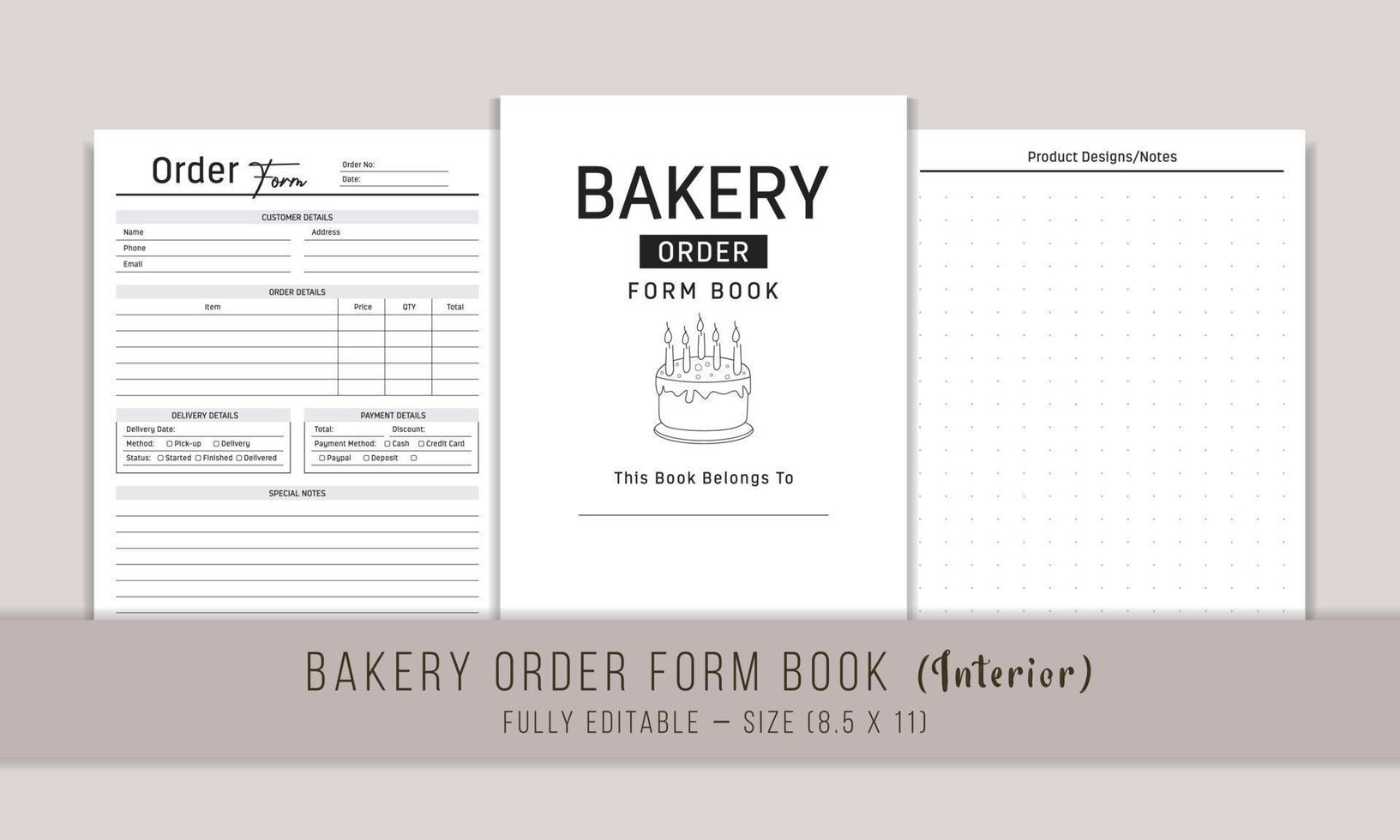 Order Form Book Interior Template Design vector