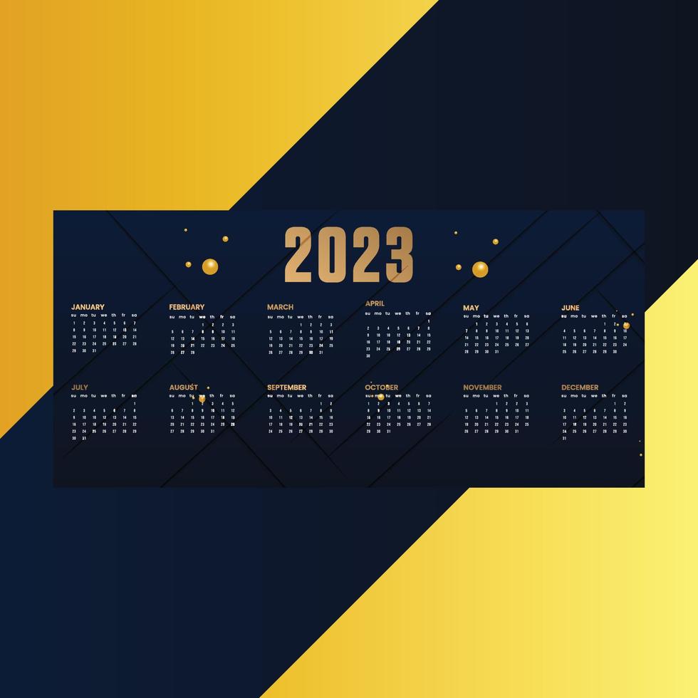 Modern 2023 annual calendar template vector