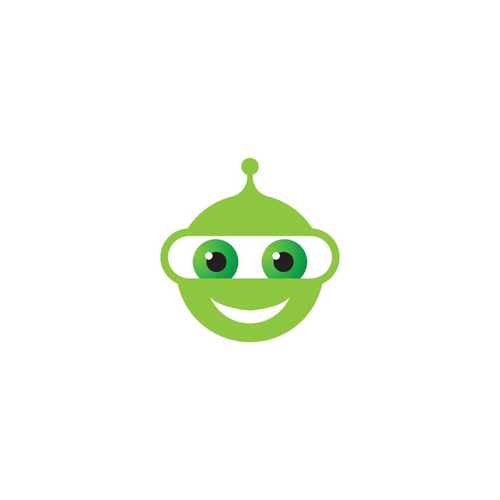 Robot green logo vector icon illustration