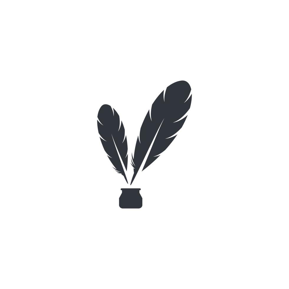 Feather pen icon vector
