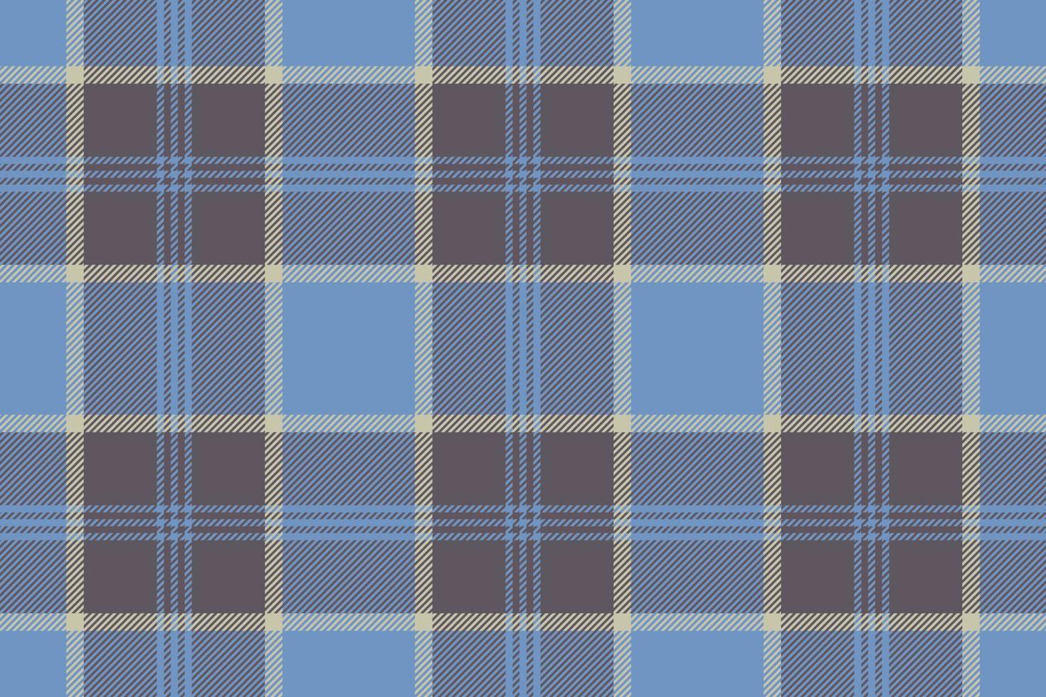Plaid background, check seamless pattern in blue. Vector fabric texture for textile print, wrapping paper, gift card or wallpaper.