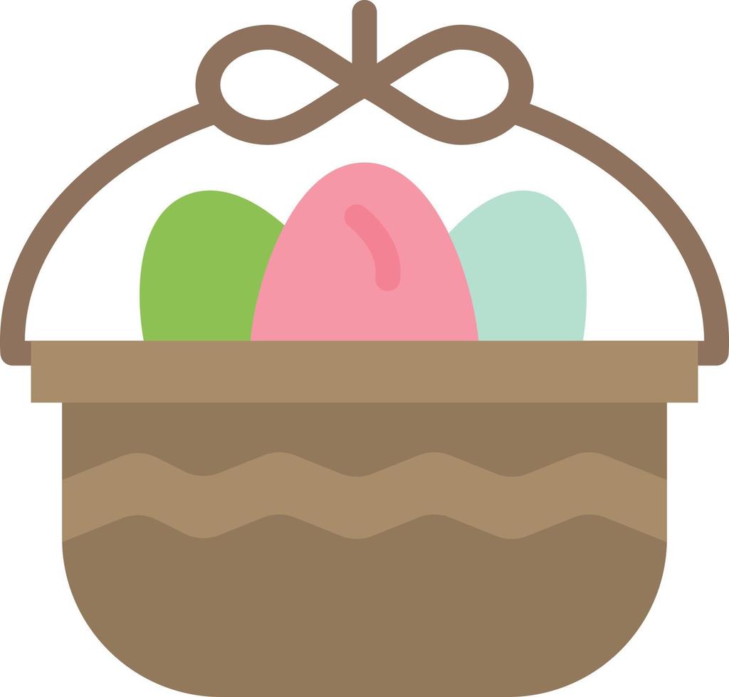 cesta huevo de pascua naturaleza color plano icono vector icono banner plantilla