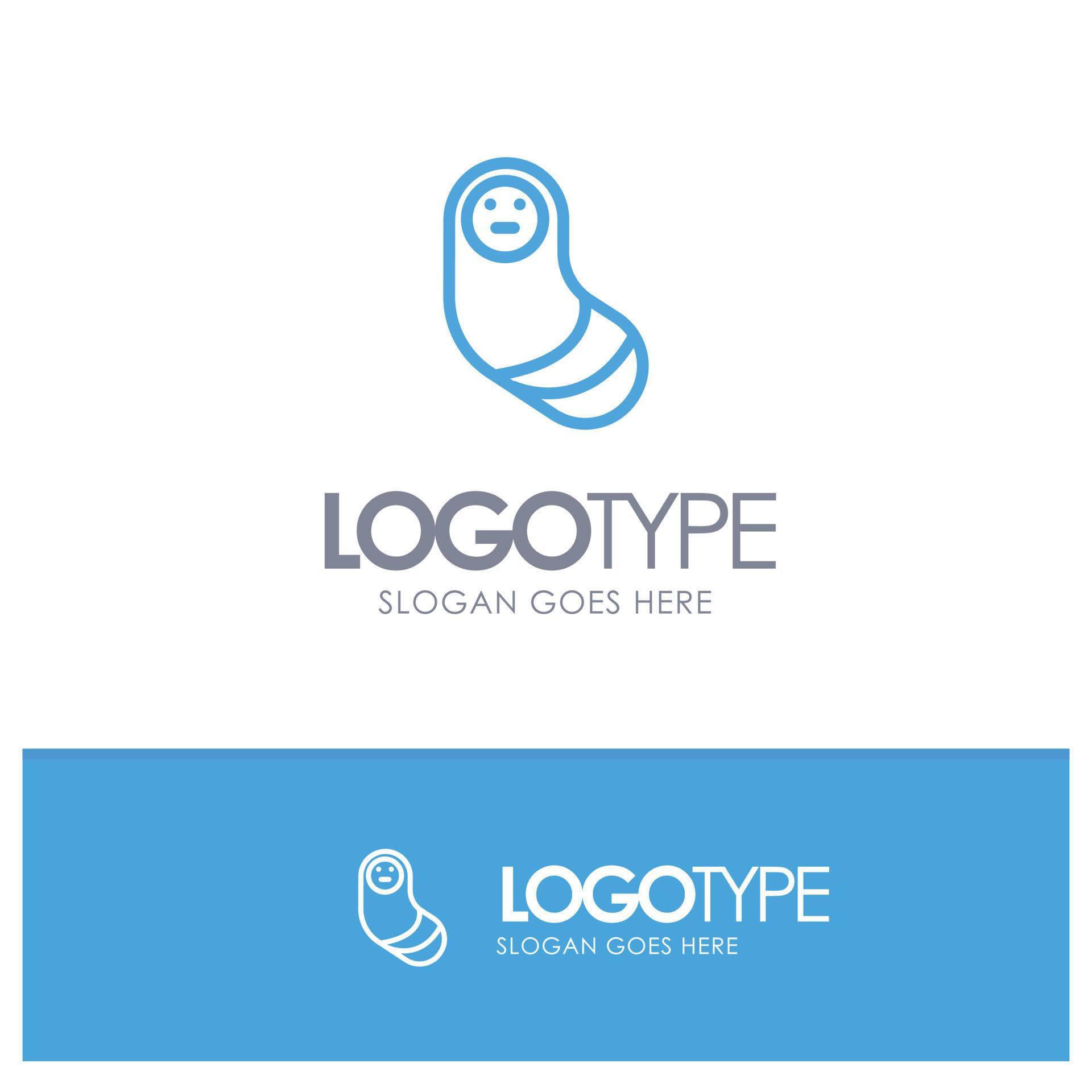 Baby Newborn Newborn Blue Logo Line Style 14664684 Vector Art at Vecteezy