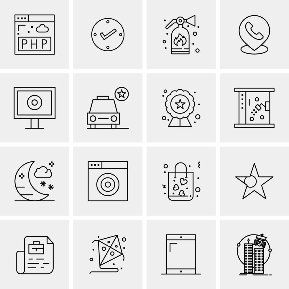 16 iconos universales de negocios vector ilustración de icono creativo para usar en proyectos relacionados con la web y dispositivos móviles