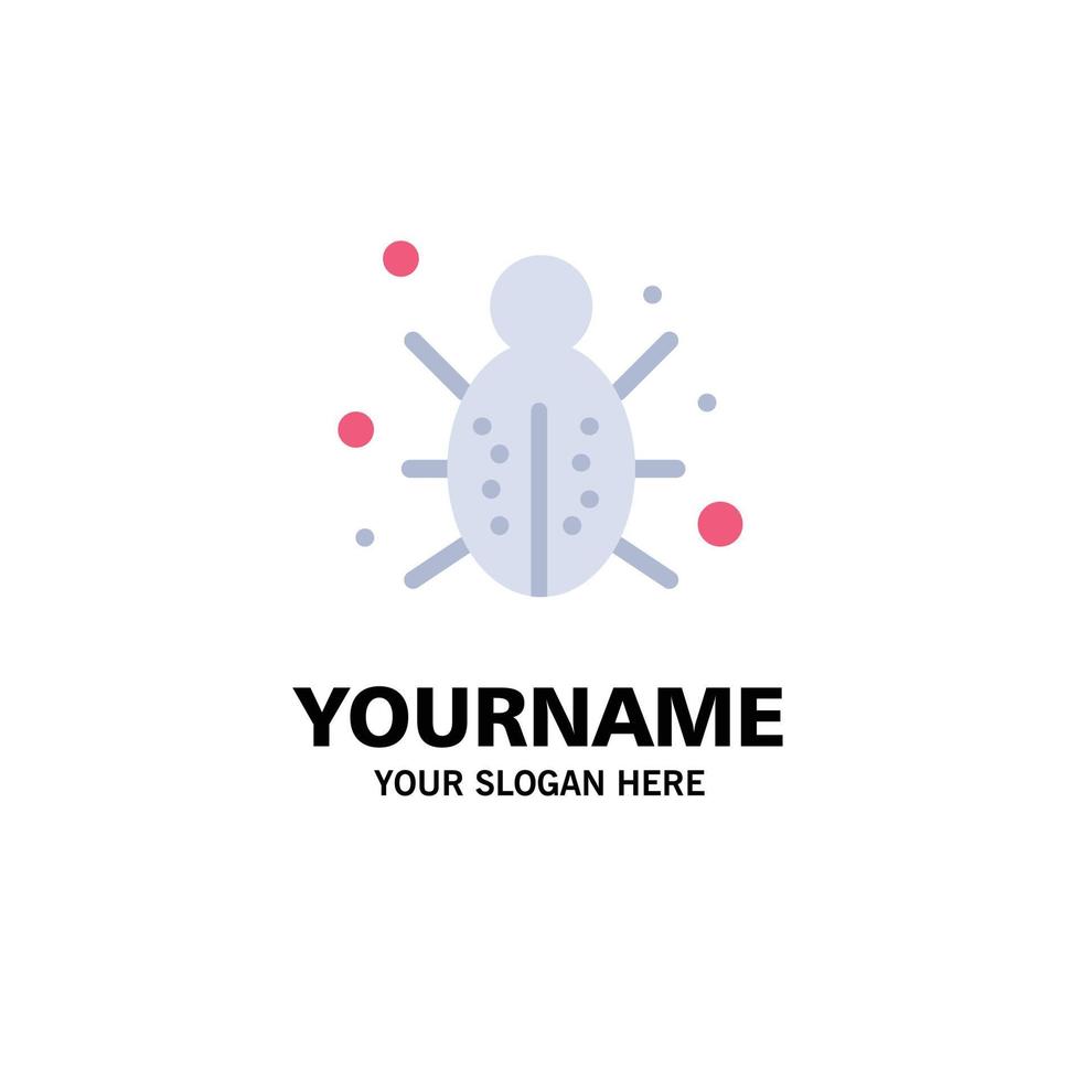 Bug Internet Network Protection Security Business Logo Template Flat Color vector