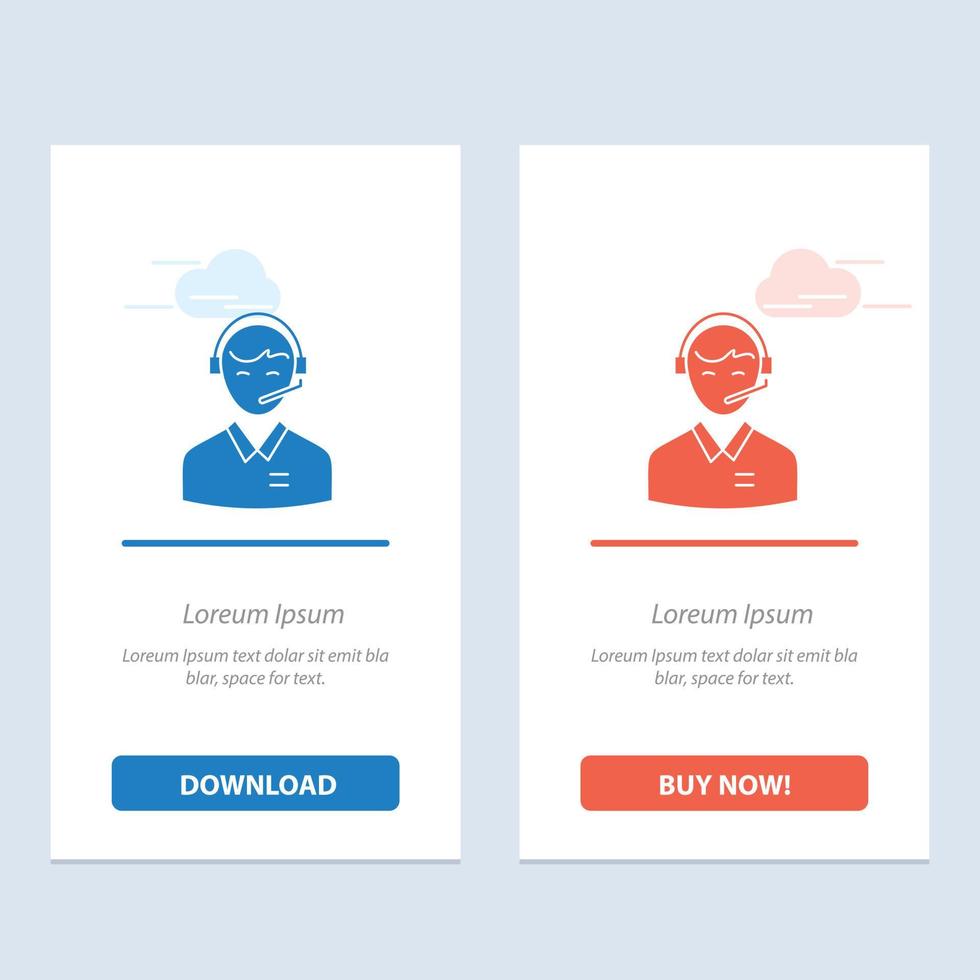 Support Business Consulting Customer Man Online Consultant Service  Blue and Red Download and Buy Now web Widget Card Template vector