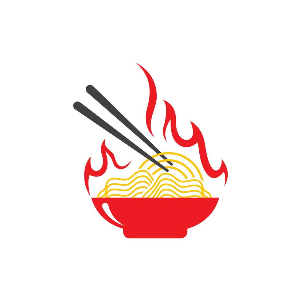 icono de vector de logotipo de fideos calientes