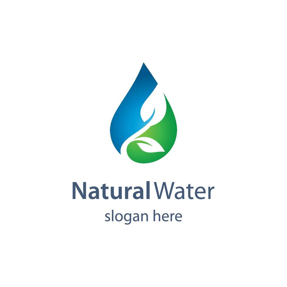 Natural water logo template vector