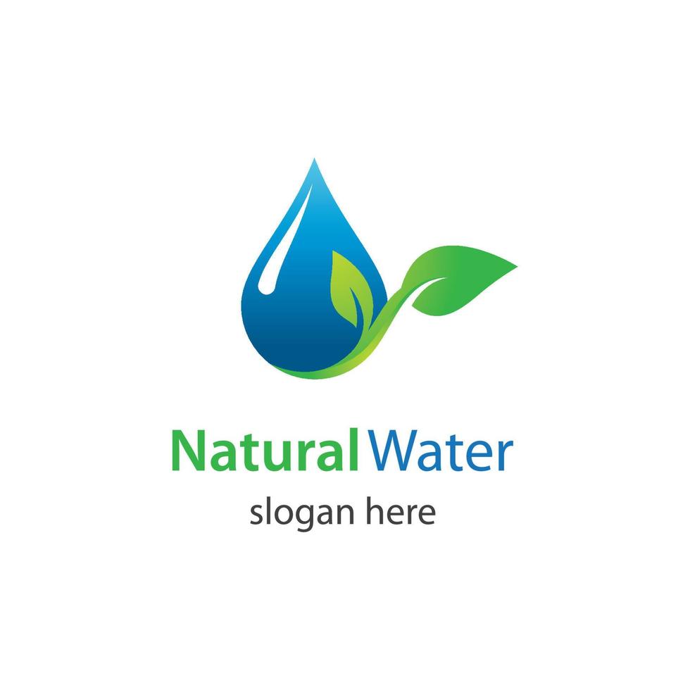 Natural water logo template vector