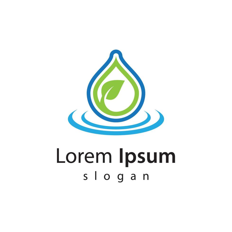 Natural water logo template vector