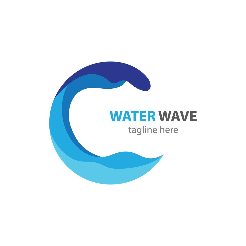 Water wave vector icon