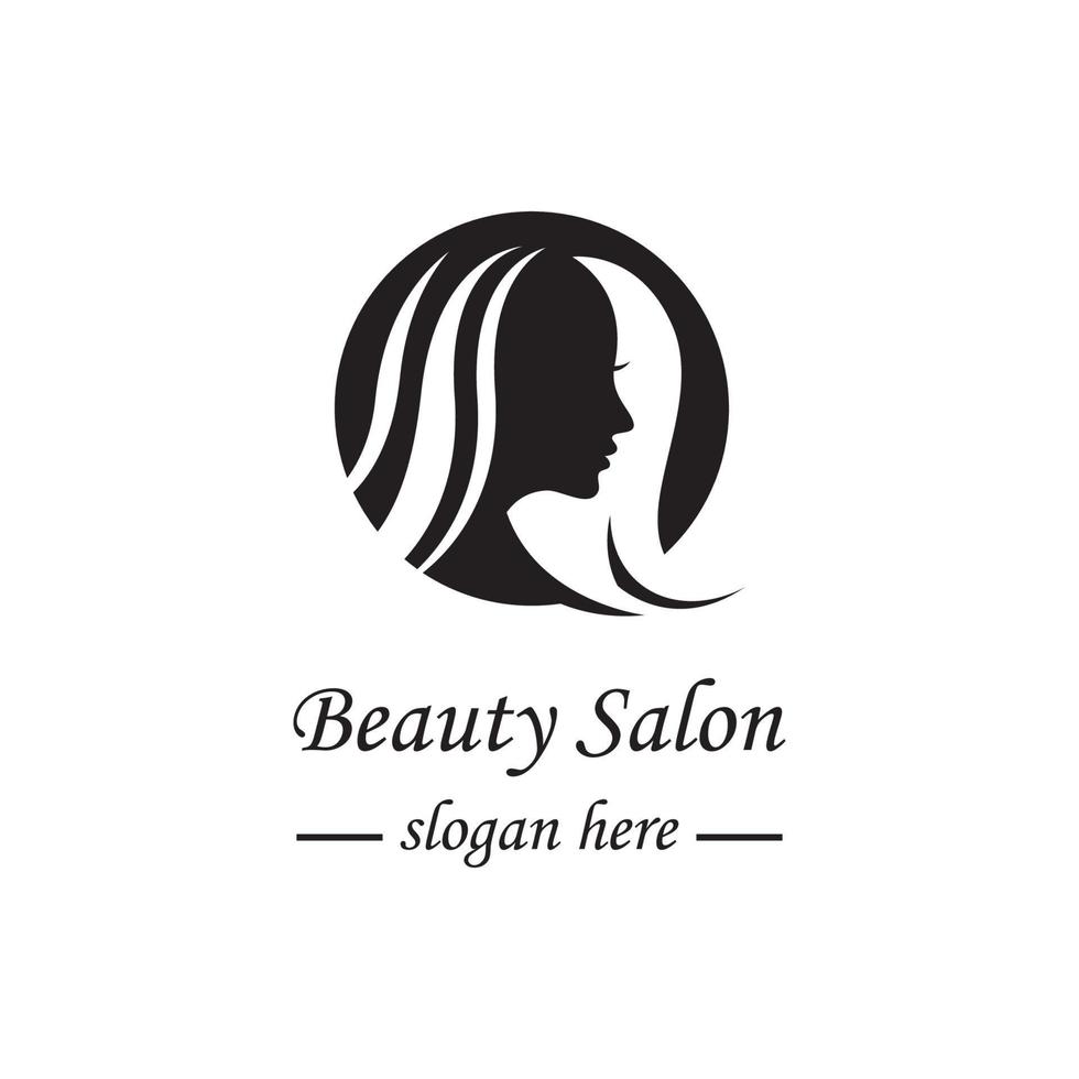 logotipo de peluquería y salón de belleza vector