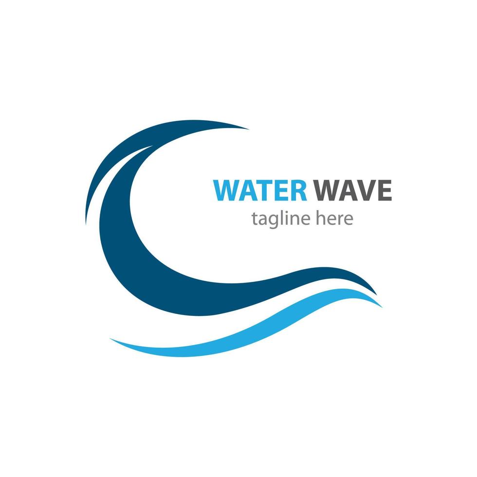 Water wave logo vector icon