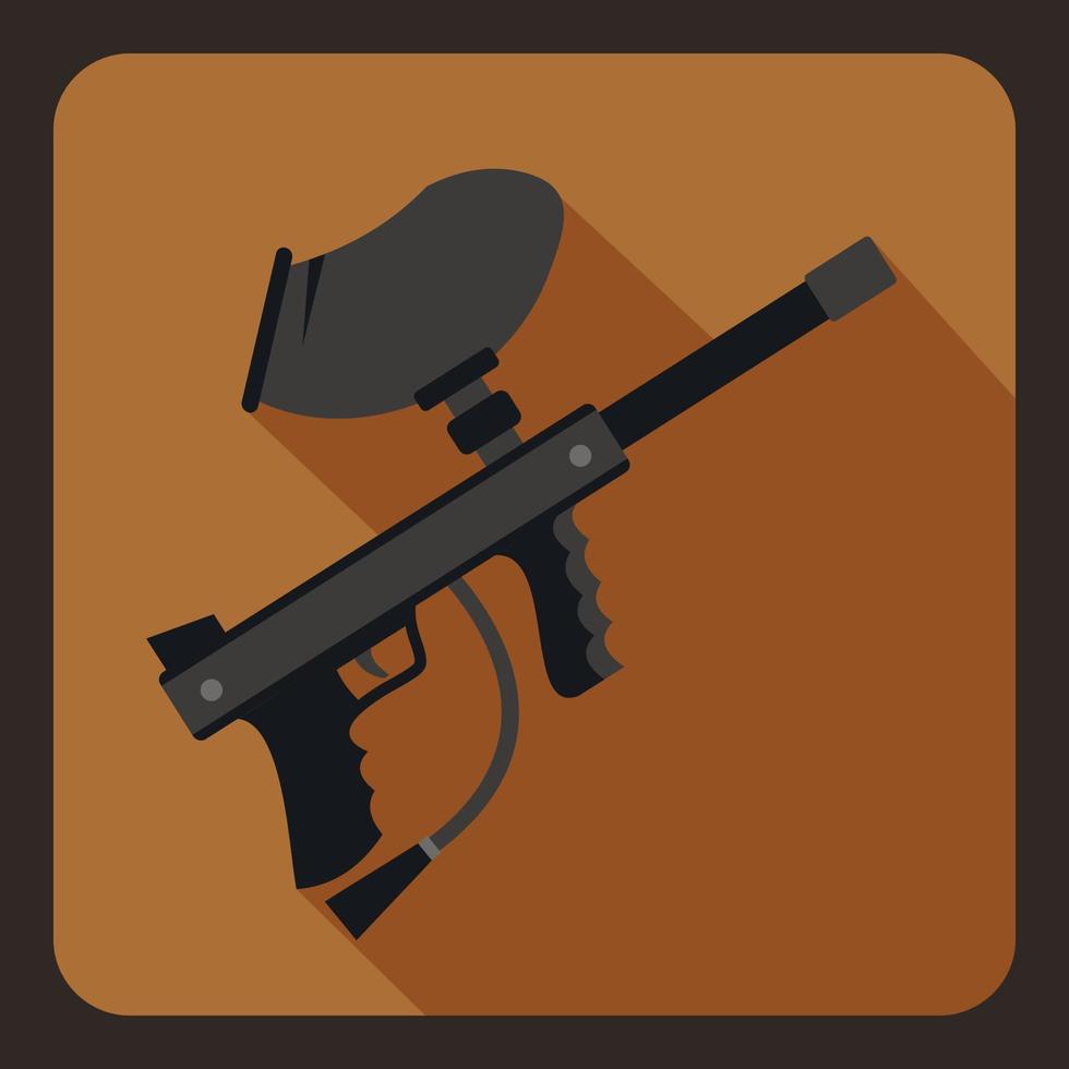 Paintball marker icon, flat style vector