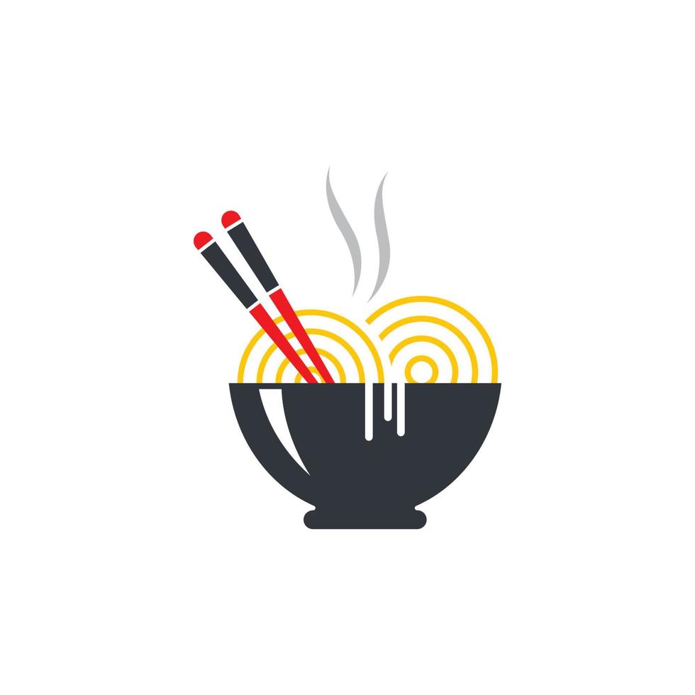 icono de vector de logotipo de fideos calientes