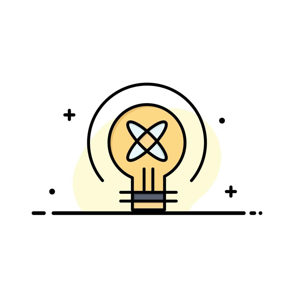 Bulb Light Idea Education  Business Flat Line Filled Icon Vector Banner Template