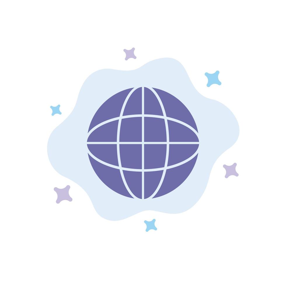 World Globe Internet Education Blue Icon on Abstract Cloud Background vector