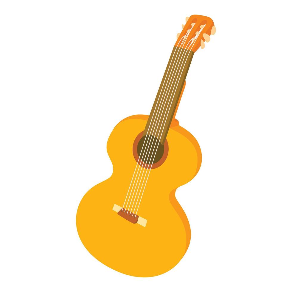 icono de guitarra, estilo de dibujos animados vector