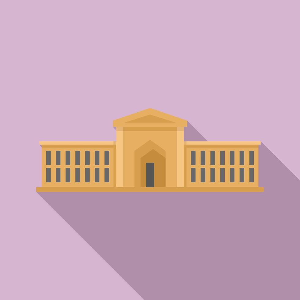 Urban parliament icon, flat style vector