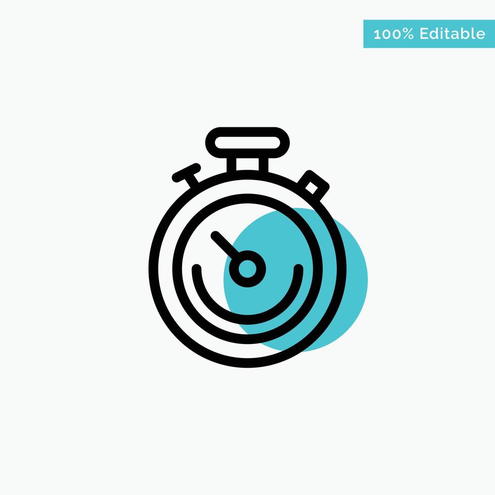 Clock Sports Stopwatch Time turquoise highlight circle point Vector icon