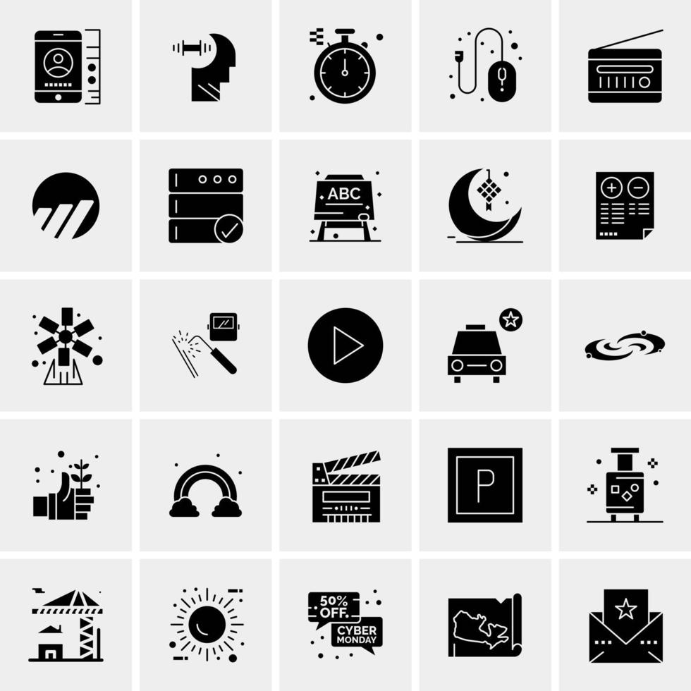 25 iconos de negocios universales vector ilustración de icono creativo para usar en proyectos relacionados con la web y dispositivos móviles