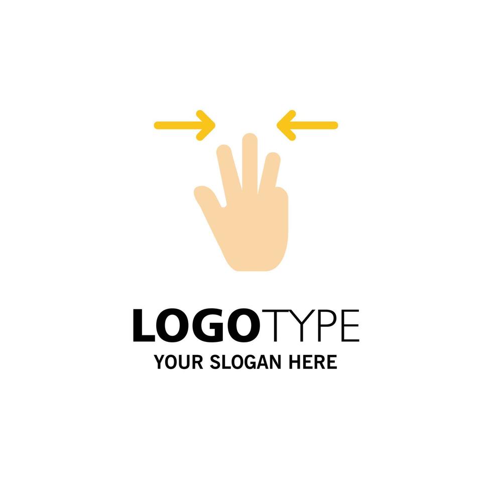 Gestures Hand Mobile Three Fingers Business Logo Template Flat Color vector