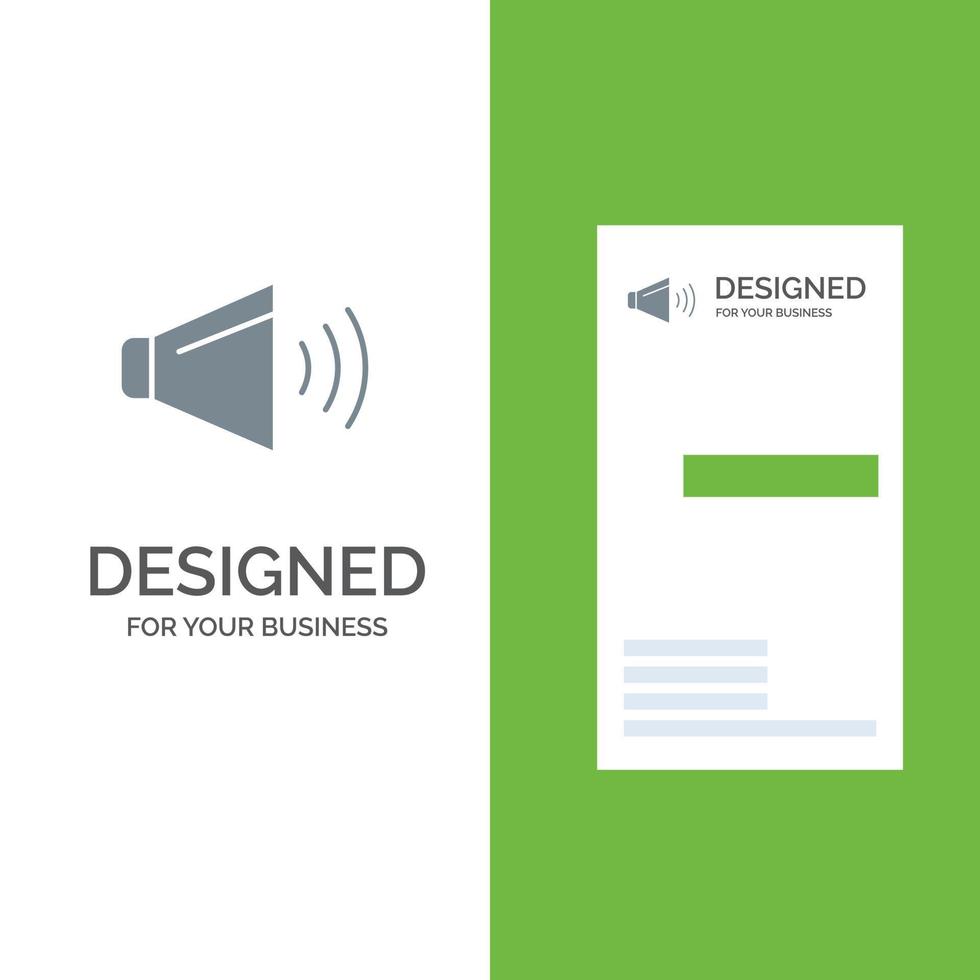 Sound Speaker Volume On Grey Logo Design and Business Card Template vector