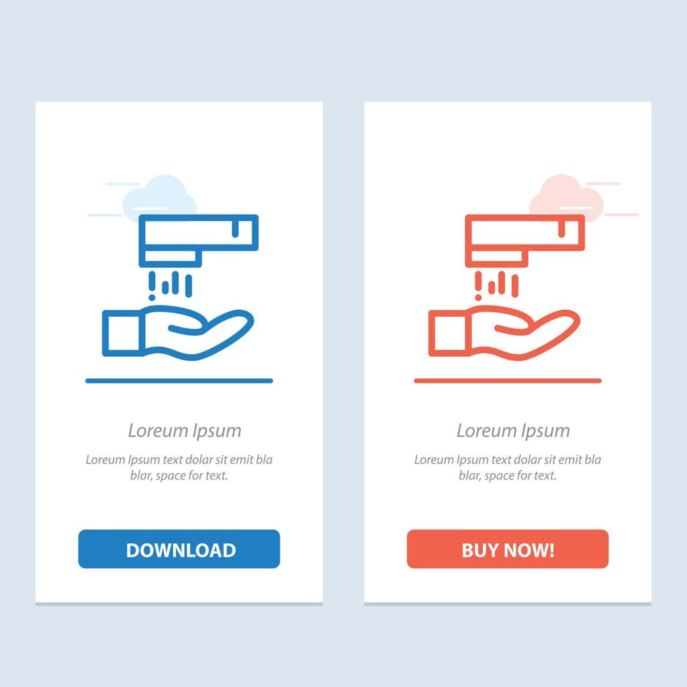 Hand Wash Wash Cleaning  Blue and Red Download and Buy Now web Widget Card Template vector