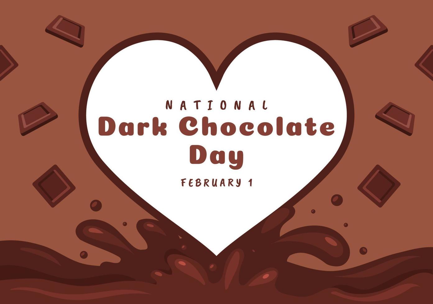 World Dark Chocolate Day On February 1st for the Health and Happiness That Choco Brings in Flat Style Cartoon Hand Drawn Templates Illustration vector